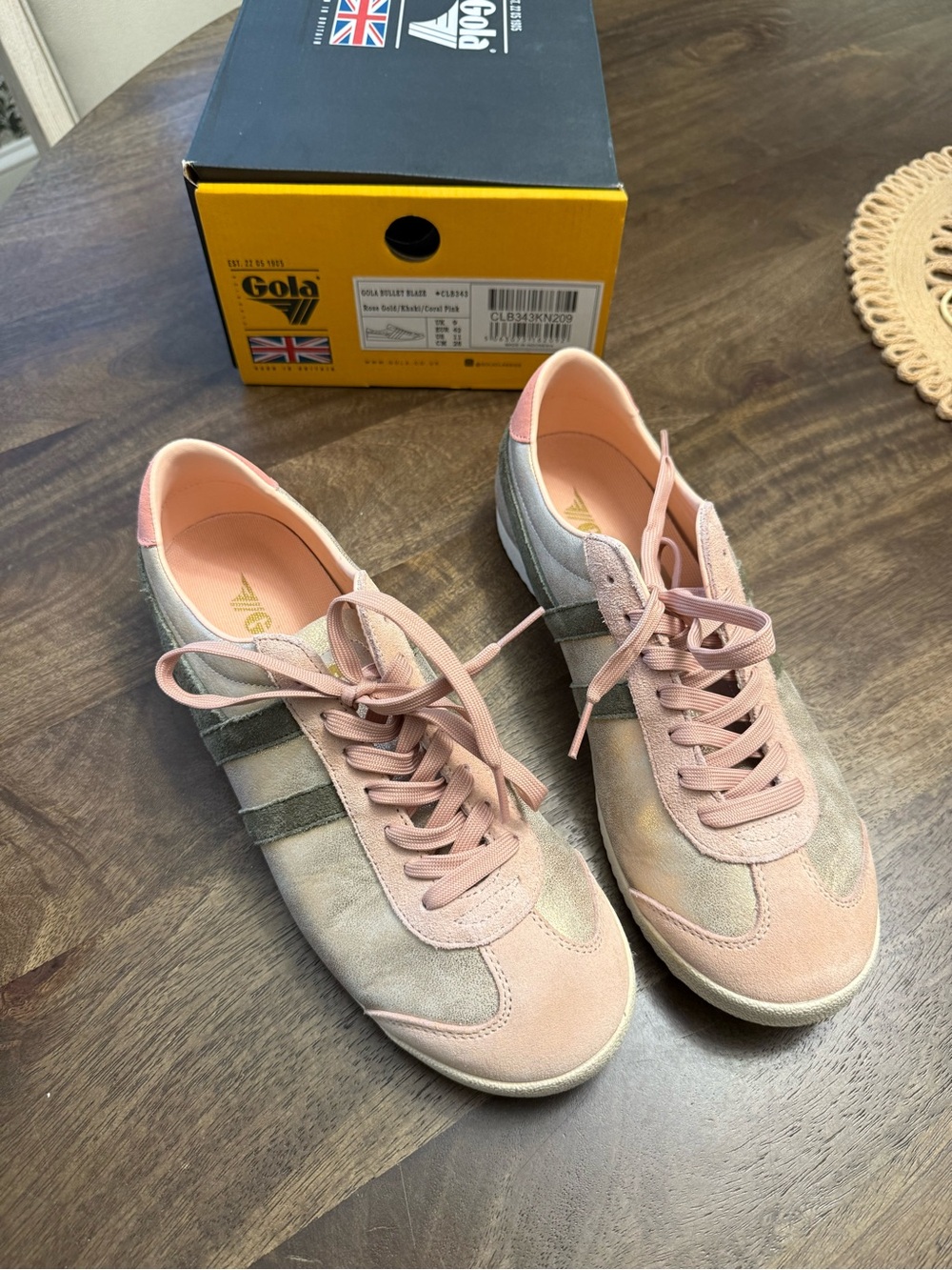 Gola Women’s Pink and Gray Suede Sneakers